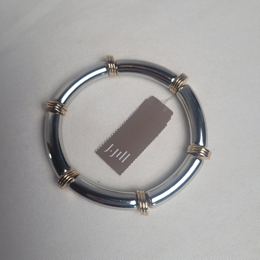 J. Jill Two-Tone Silver and Gold Tubular Bangle Bracelet